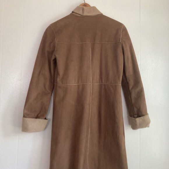 VTG Suede Leather Coat Equestrian Long Jacket MIDI Western Boho Hippie Fits 38” - Picture 6 of 16